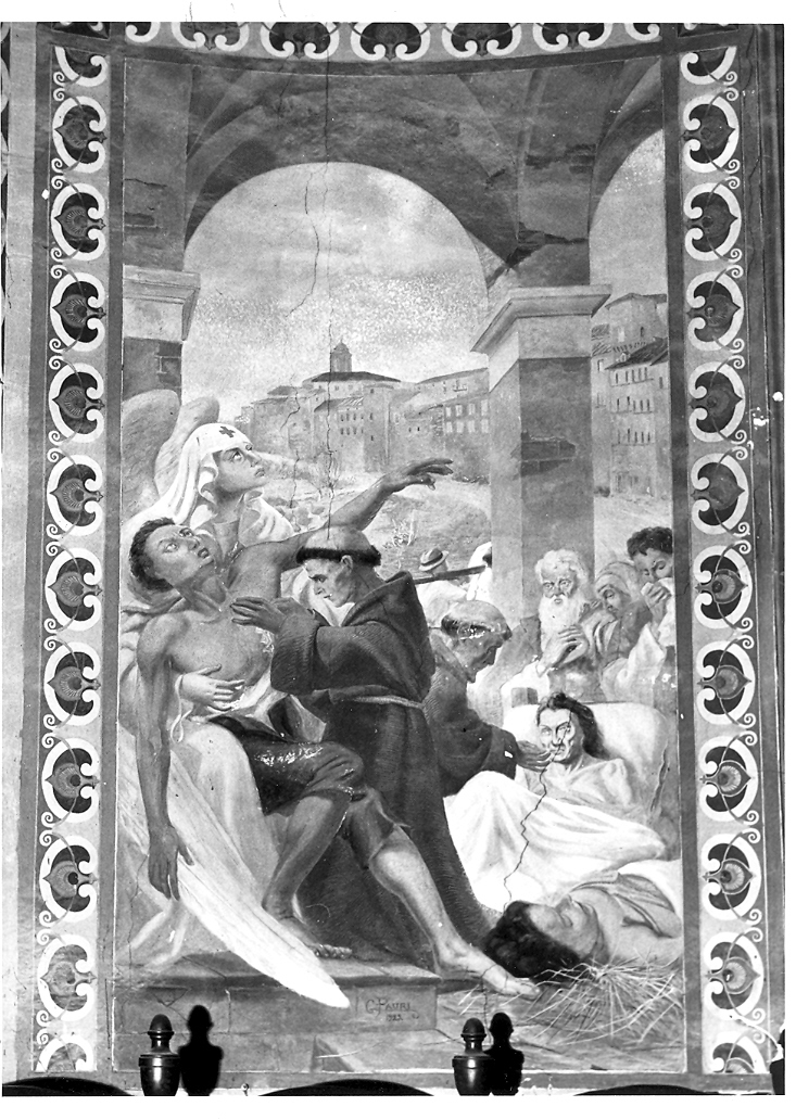 pestilenza del 1886 a Carassai (dipinto) di Pauri Giuseppe (sec. XX)