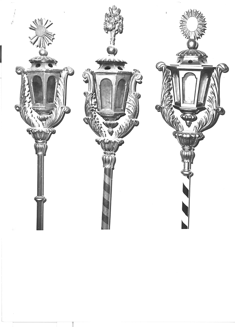 lanterna processionale, serie di Morelli Sante (attribuito) (terzo quarto sec. XIX)
