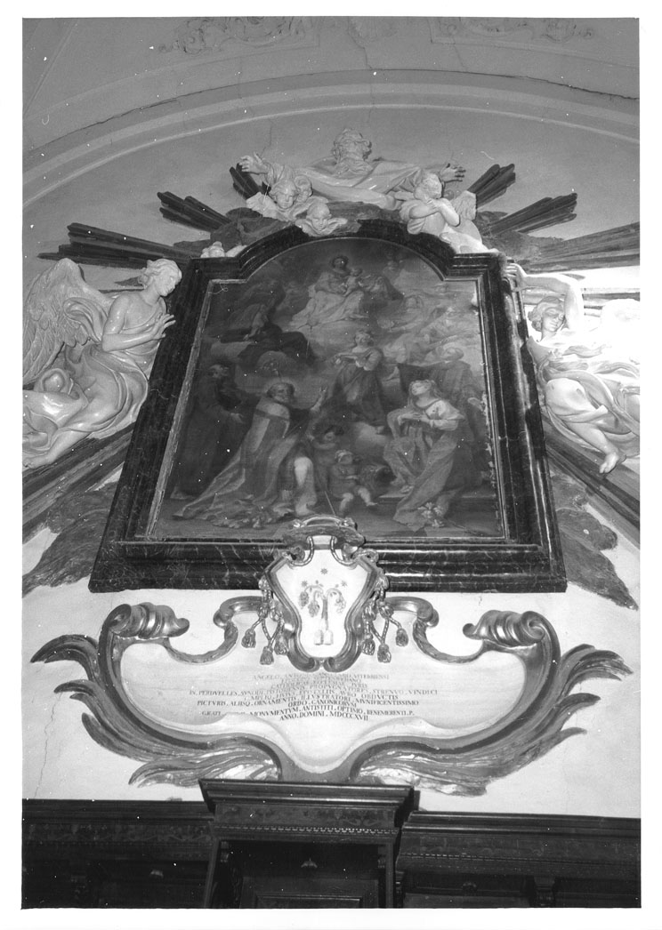 Dio Padre tra angeli (decorazione plastica) di Campana Paolo (sec. XIX)