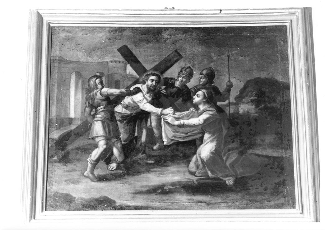 stazione XII: Gesù innalzato e morto in croce (Via Crucis, elemento d'insieme) - ambito marchigiano (prima metà sec. XVIII)