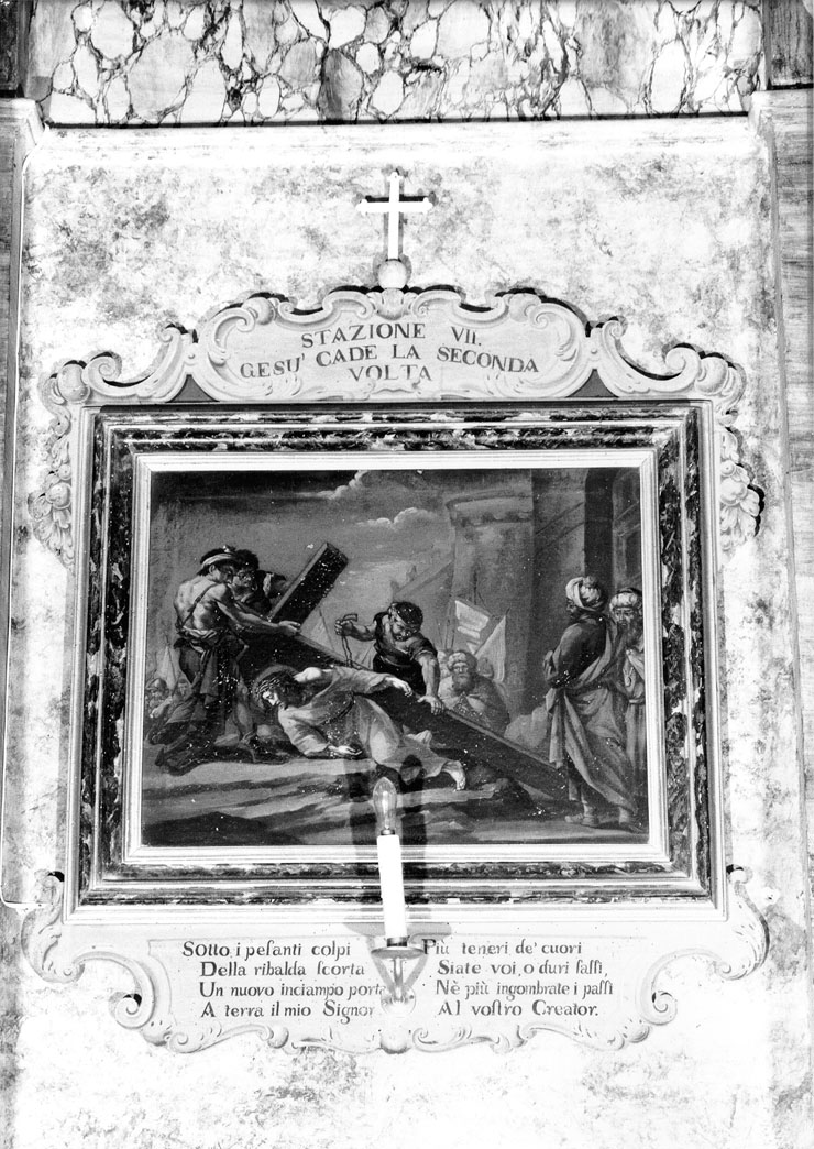 stazione VIII: Gesù consola le donne di Gerusalemme (Via Crucis, elemento d'insieme) - ambito italiano (sec. XVII)