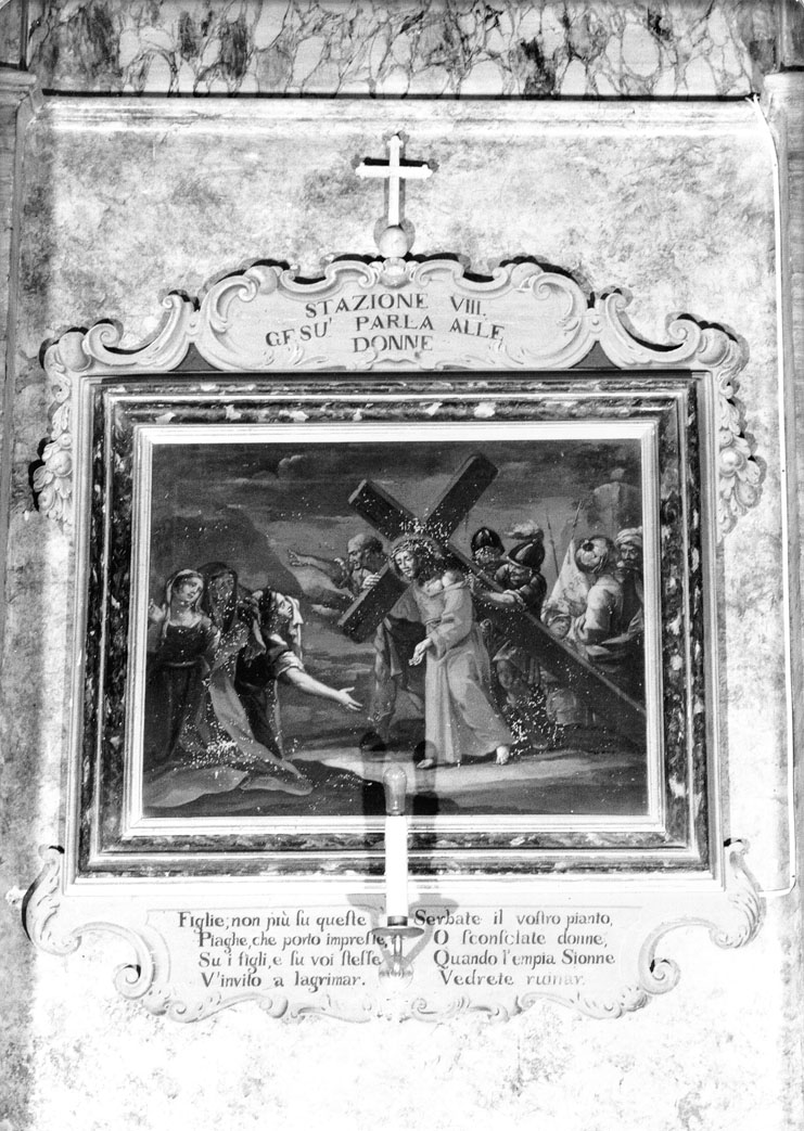 stazione IX: Gesù cade sotto la croce la terza volta (Via Crucis, elemento d'insieme) - ambito italiano (sec. XVII)