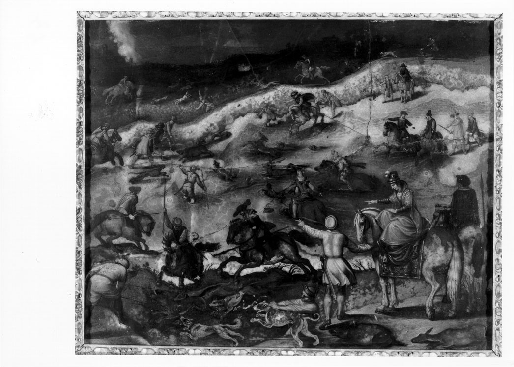 caccia al cinghiale (dipinto) di Tempesta Antonio (attribuito) (fine sec. XVI)