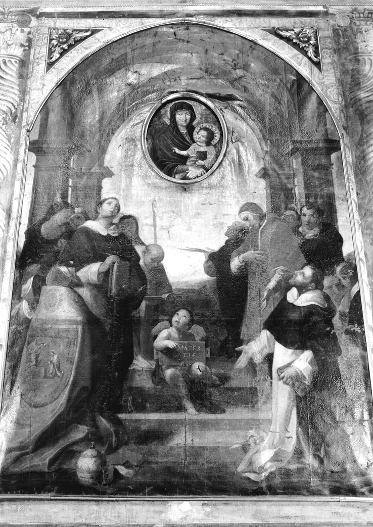 Madonna con Bambino e Santi (dipinto) di Giacomini Antonio (sec. XVII)