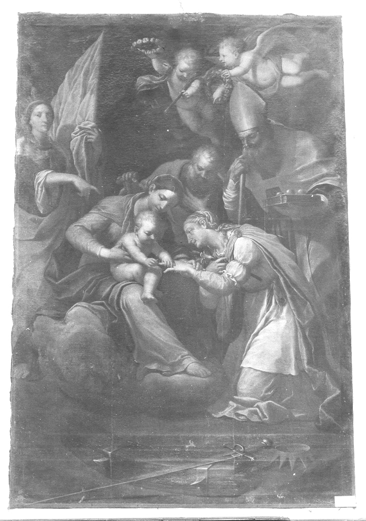 matrimonio mistico di Santa Caterina d'Alessandria (dipinto) di Fanelli Pier Simone (seconda metà sec. XVII)