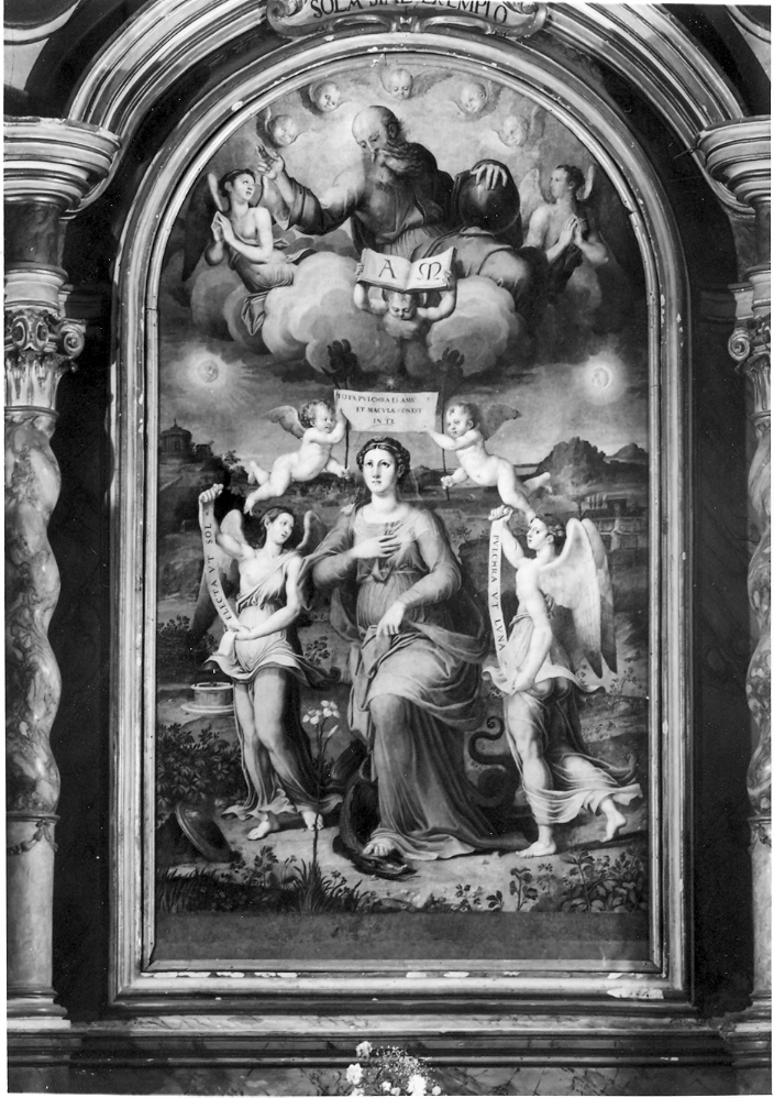 Immacolata Concezione e Dio Padre (dipinto) di Raffaellino del Colle (secondo quarto sec. XVI)