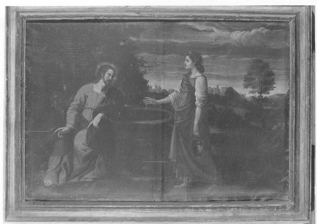Cristo e la samaritana al pozzo (dipinto) - ambito emiliano (sec. XVIII)