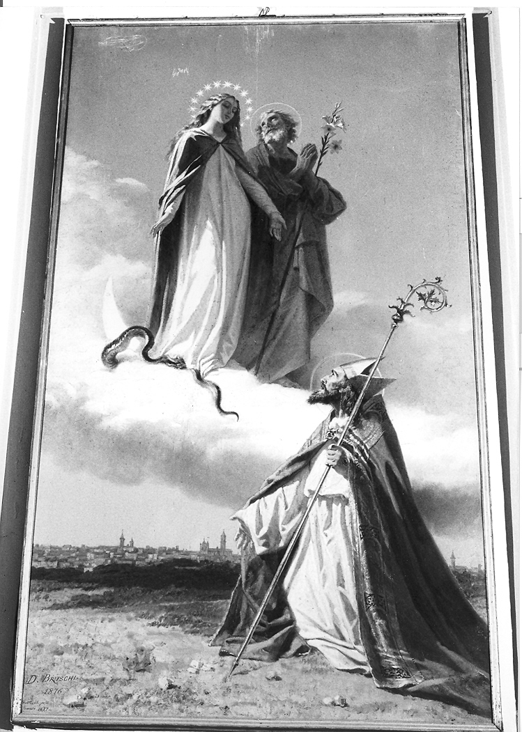 apparizione della Madonna con San Giuseppe a Sant'Ansovino (dipinto) di Bruschi Domenico (sec. XIX)