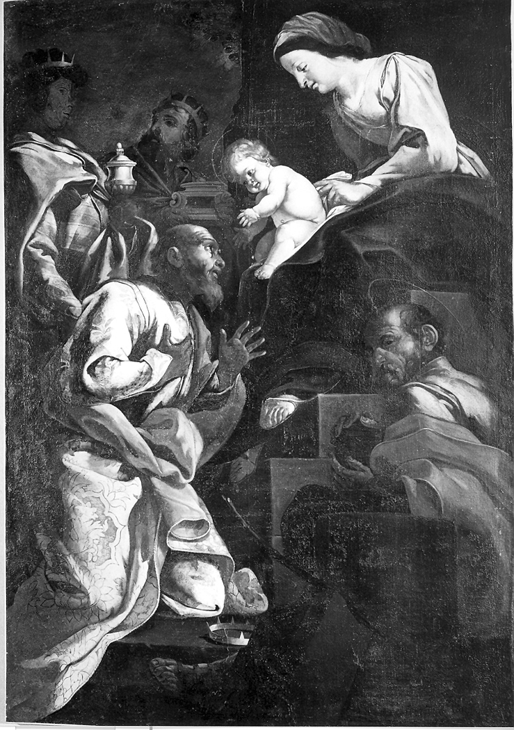 adorazione dei Re Magi (dipinto) di Savonanzi Emilio (seconda metà sec. XVII)