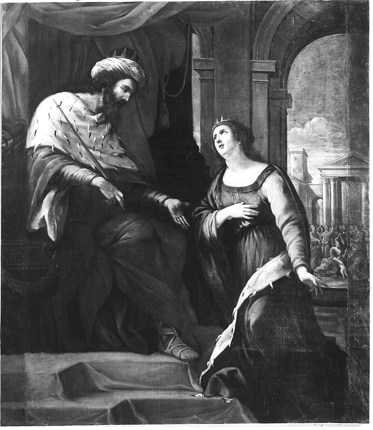 Ester e Assuero (dipinto) di Savonanzi Emilio (seconda metà sec. XVII)