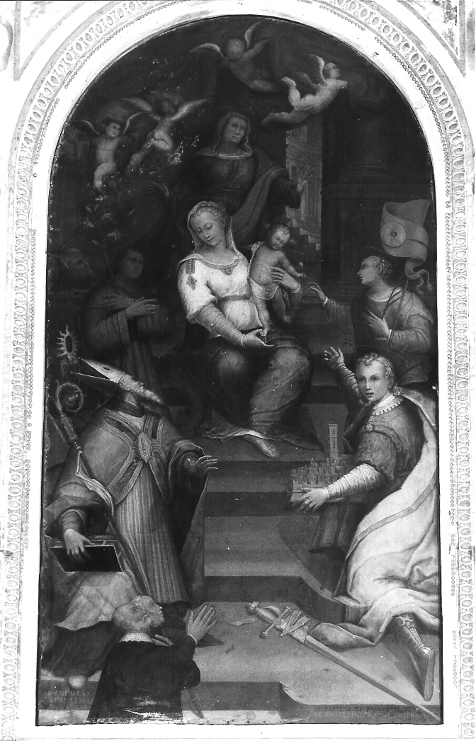 Maria Vergine bambina e Sant'Anna (dipinto) di Ragazzini Giovan Battista (attribuito), Ragazzini Francesco (attribuito) (sec. XVI)