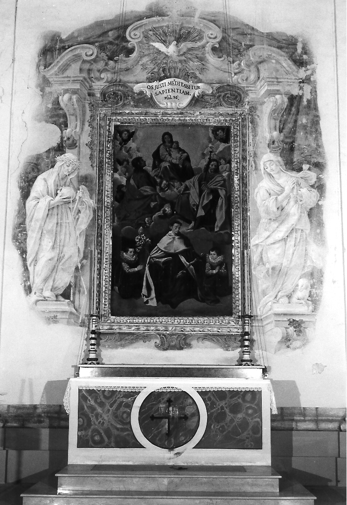 Madonna con Bambino in trono tra santi (dipinto) di Damiani Felice (attribuito) (sec. XVI)