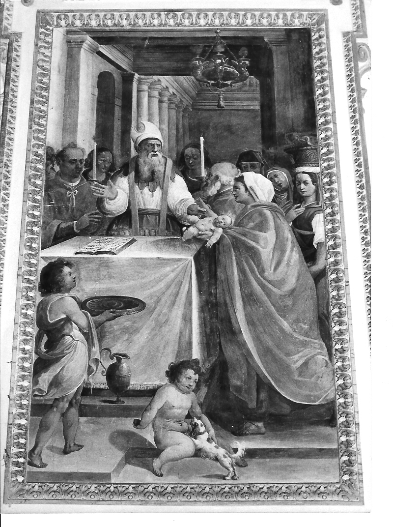 circoncisione di Gesù Bambino (dipinto, elemento d'insieme) di Bastiani Giuseppe (seconda metà sec. XVI)