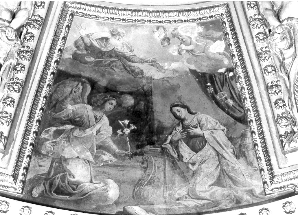 Annunciazione (dipinto, elemento d'insieme) di Carosi Giovanni Antonio (attribuito) (sec. XVII)