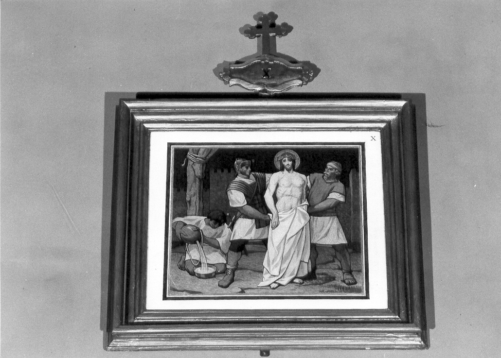 stazione X: Gesù spogliato e abbeverato di fiele (Via Crucis, elemento d'insieme) di Biagetti Biagio (sec. XX)