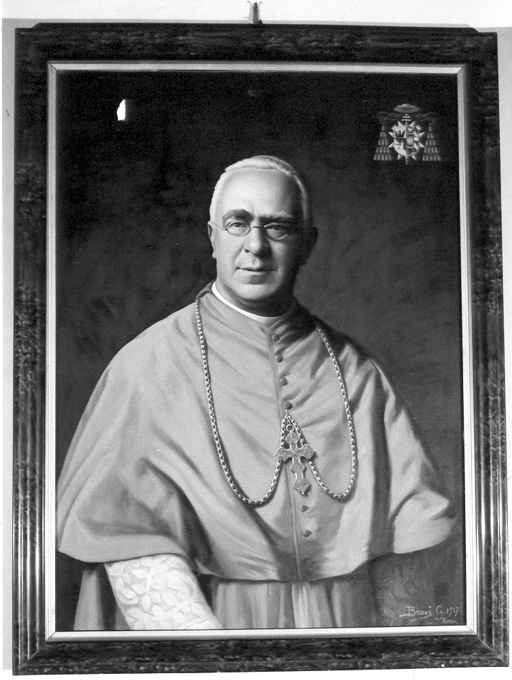 ritratto del vescovo Alfonso Maria Andreoli (dipinto) di Bravi Giuseppe (sec. XX)