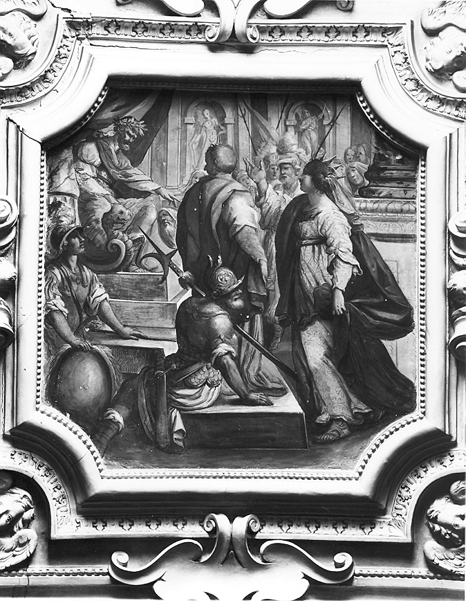 Santa Caterina d'Alessandria rifiuta di adorare gli idoli (dipinto) di Dolci Lucio (seconda metà sec. XVI)