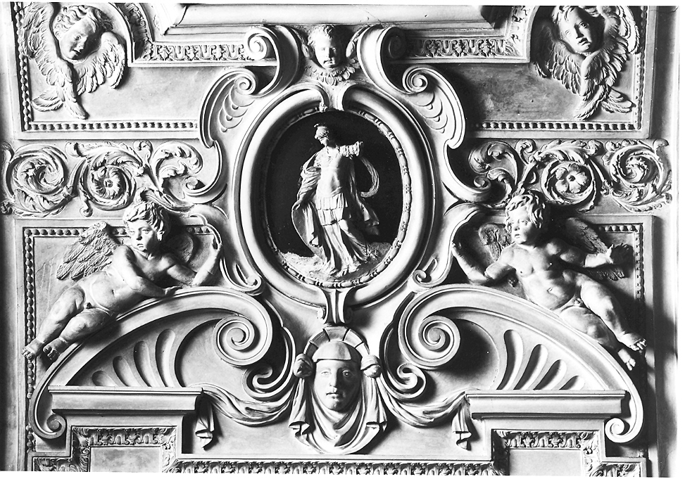 allegoria della Fortezza (decorazione plastica) - manifattura di Casteldurante (fine sec. XVI)