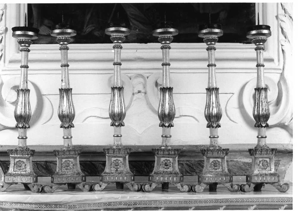 candelabro, serie - bottega marchigiana (secc. XVIII/ XIX)