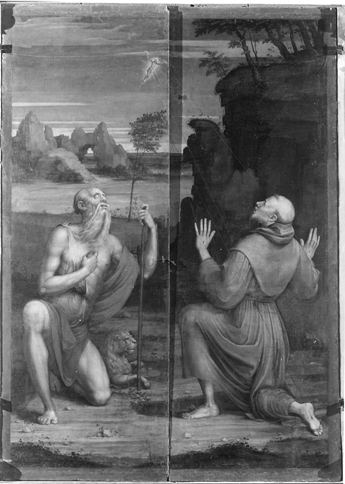 San Girolamo penitente nel deserto (dipinto, pendant) di Raffaellino del Colle (secondo quarto sec. XVI)