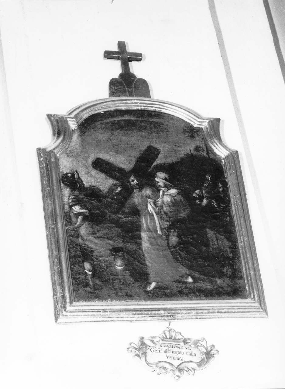 stazione VI: Gesù asciugato dalla Veronica (dipinto, ciclo) - ambito marchigiano (sec. XVIII)