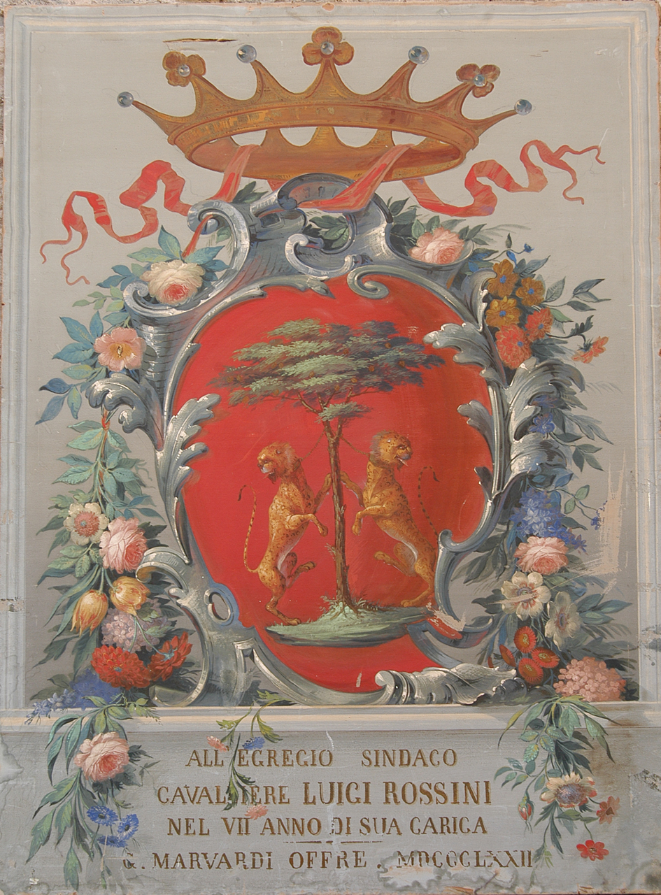 stemma di Senigallia (dipinto) di Marvardi Giulio (sec. XIX)