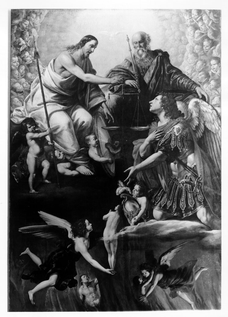 San Michele Arcangelo e Trinità (dipinto) di Guerrieri Giovanni Francesco (sec. XVII)