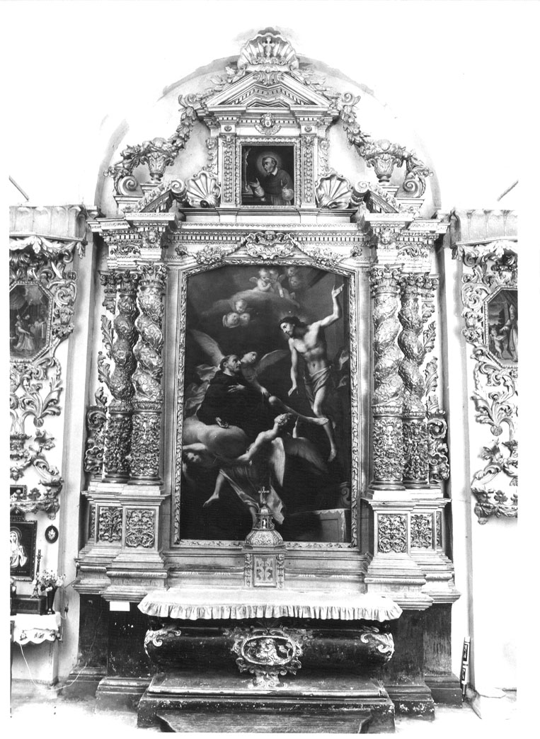 San Pellegrino Laziosi guarito dal Crocifisso (dipinto) di Mancini Francesco (sec. XVIII)