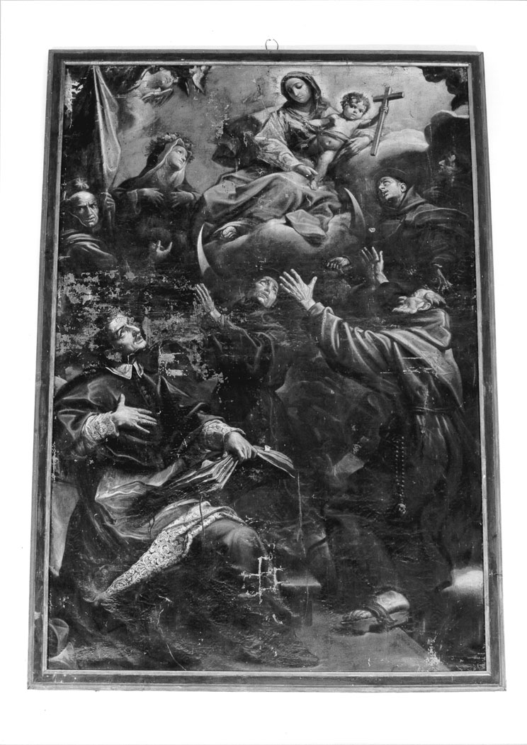 Madonna in gloria con Santa Rosa da Viterbo, San Giovanni da Capestrano e San Bonaventura (dipinto) di Anastasi Giovanni (seconda metà sec. XVII)