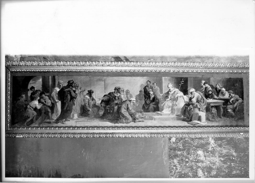 orientali portano doni a Papa San Damaso (dipinto) di Fontana Luigi (sec. XIX)