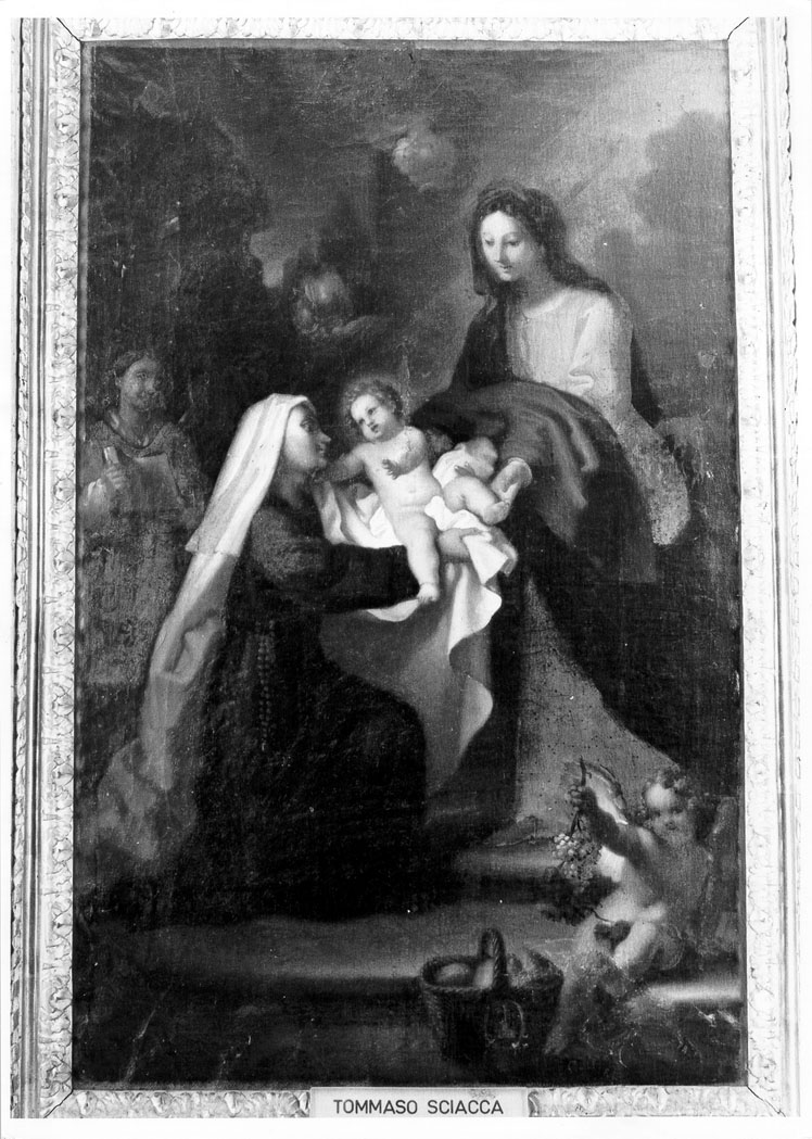 apparizione della Madonna a Santa Francesca Romana (dipinto) di Sciacca Tommaso Maria (seconda metà sec. XVIII)