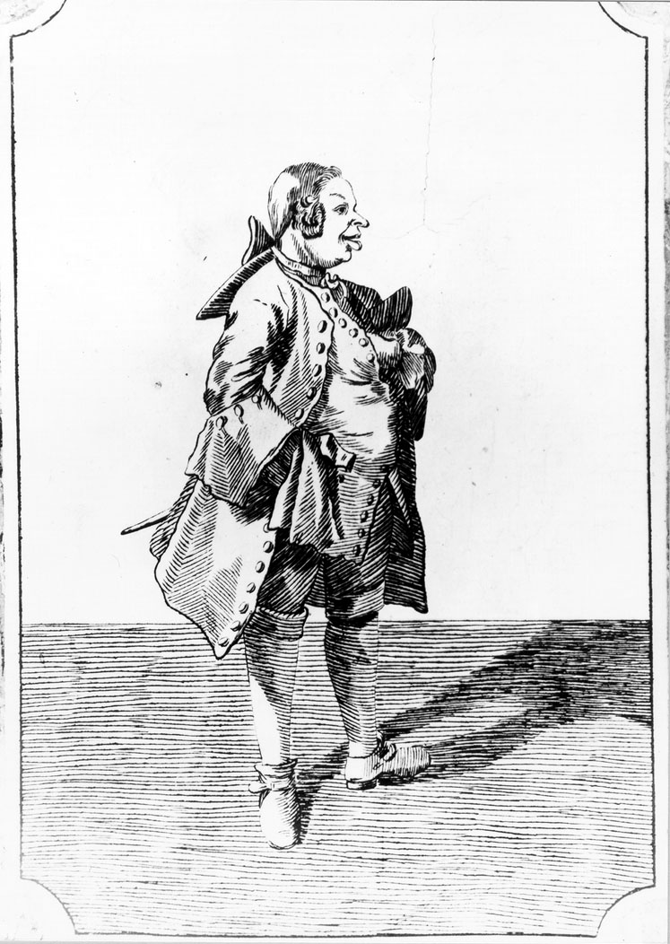 Il nobile, figura maschile (dipinto) di Ghezzi Pier Leone (prima metà sec. XVIII)