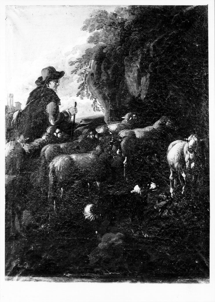 pastore con gregge (dipinto) di Roos Philipp Peter (cerchia) (fine/inizio secc. XVIII/ XIX)