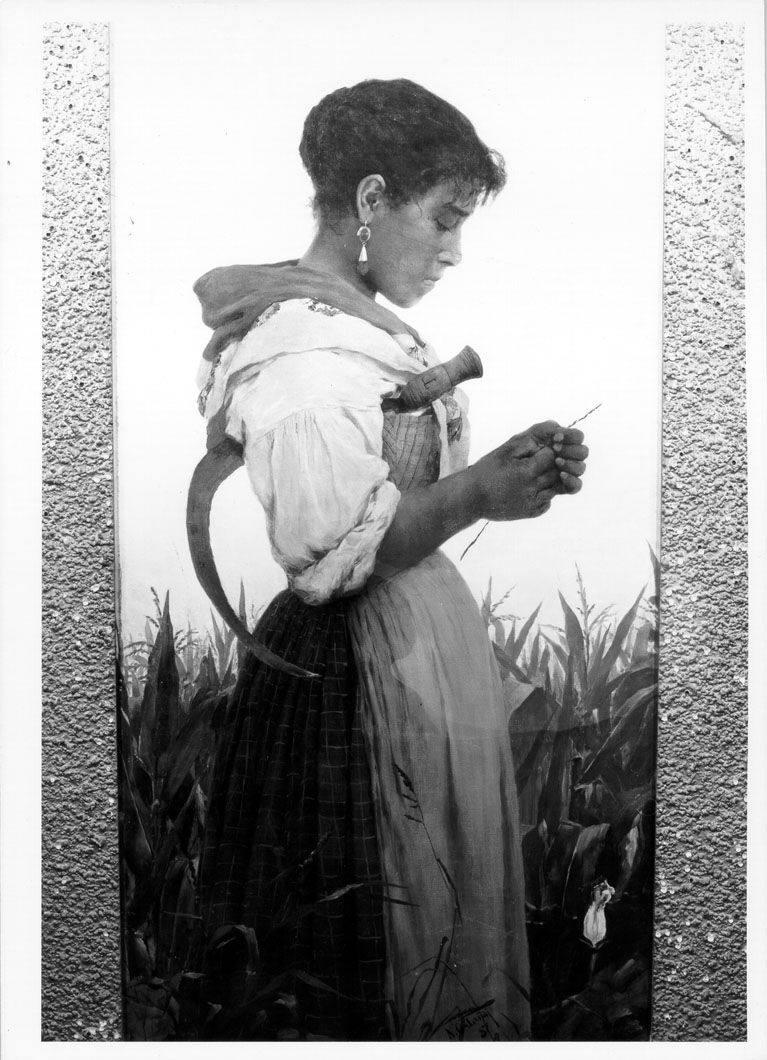 M'ama o non m'ama, ritratto di donna (dipinto) di Orlandi Nazzareno (sec. XIX)