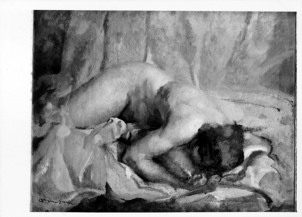 Dolore, ritratto di donna (dipinto) di Amisani Giuseppe (primo quarto sec. XX)
