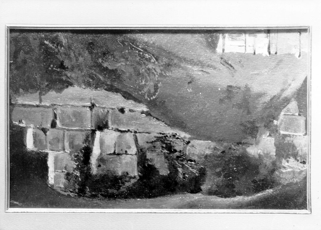 Rovine dell'antica Via Salaria, veduta di Ascoli Piceno (dipinto) di Gabrielli Giulio (seconda metà sec. XIX)