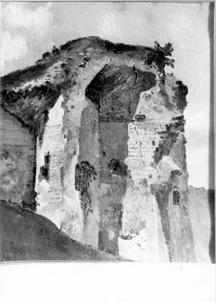Grotte dell'Annunziata, veduta di Ascoli Piceno (dipinto) di Gabrielli Giulio (seconda metà sec. XIX)