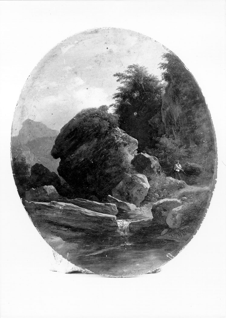 paesaggio montano (dipinto) di Markò Karoly (sec. XIX)