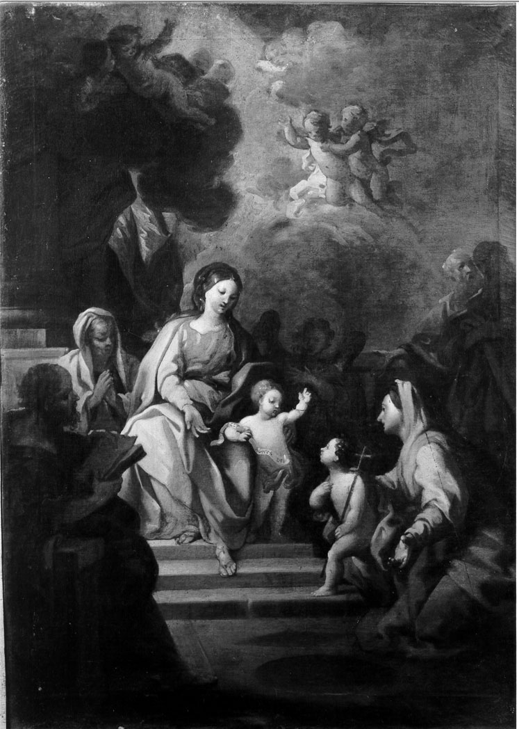 Madonna con Bambino con Sant'Anna, San Giovannino e Sant'Elisabetta (dipinto) di Sciacca Tommaso Maria (sec. XVIII)