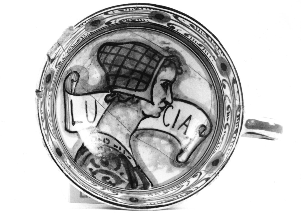 ritratto di dama (coppetta) - manifattura Matricardi (?) (seconda metà sec. XIX)