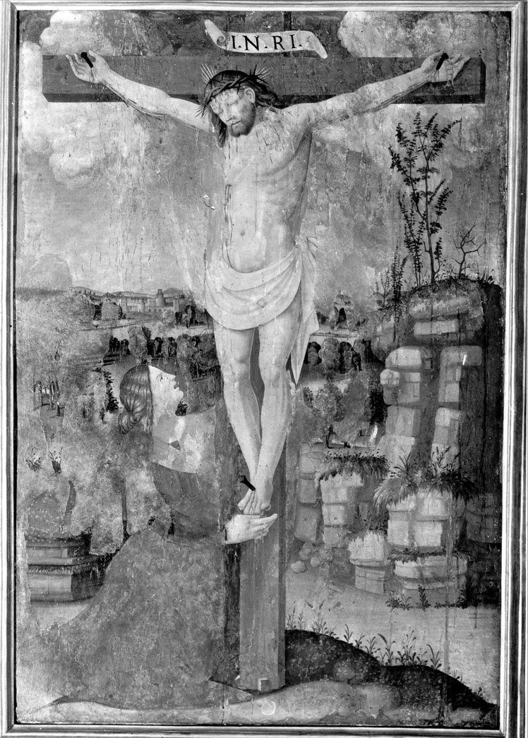 crocifissione di Cristo (dipinto) di Pagani Vincenzo (attribuito) (sec. XVI)