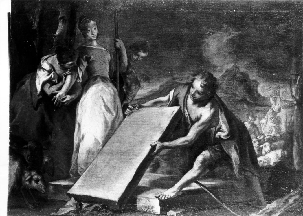 Giacobbe e Rachele al pozzo (dipinto) di Grassi Nicola (prima metà sec. XVIII)