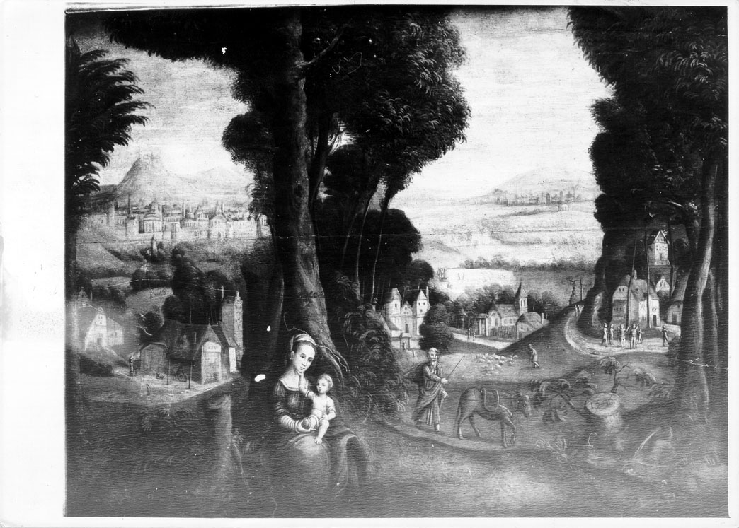 riposo nella fuga in Egitto (dipinto) - ambito fiammingo (sec. XVI)