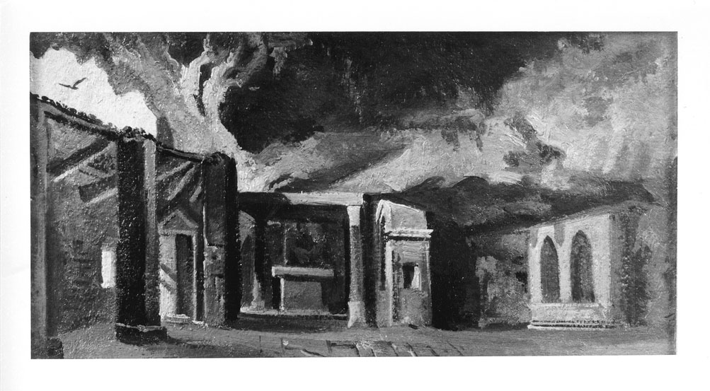 interno dell'Eremo di San Marco (dipinto) di Gabrielli Giulio (seconda metà sec. XIX)