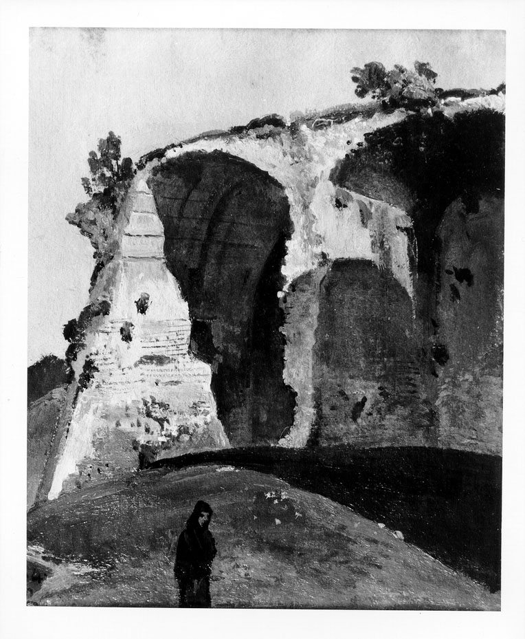 Grotte dell'Annunziata, veduta di Ascoli Piceno (dipinto) di Gabrielli Giulio (sec. XIX)