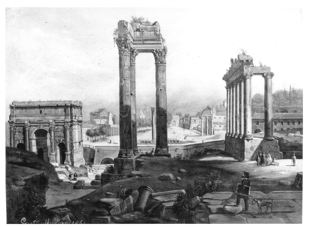 fori romani (dipinto) di Mariani Gregorio (sec. XIX)