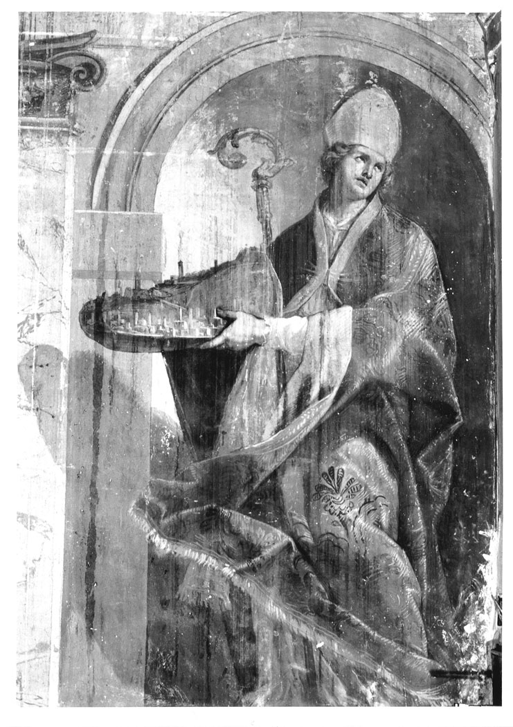 Sant'Emidio offre la città di Ascoli Piceno (dipinto) di Nardini Tommaso (sec. XVIII)