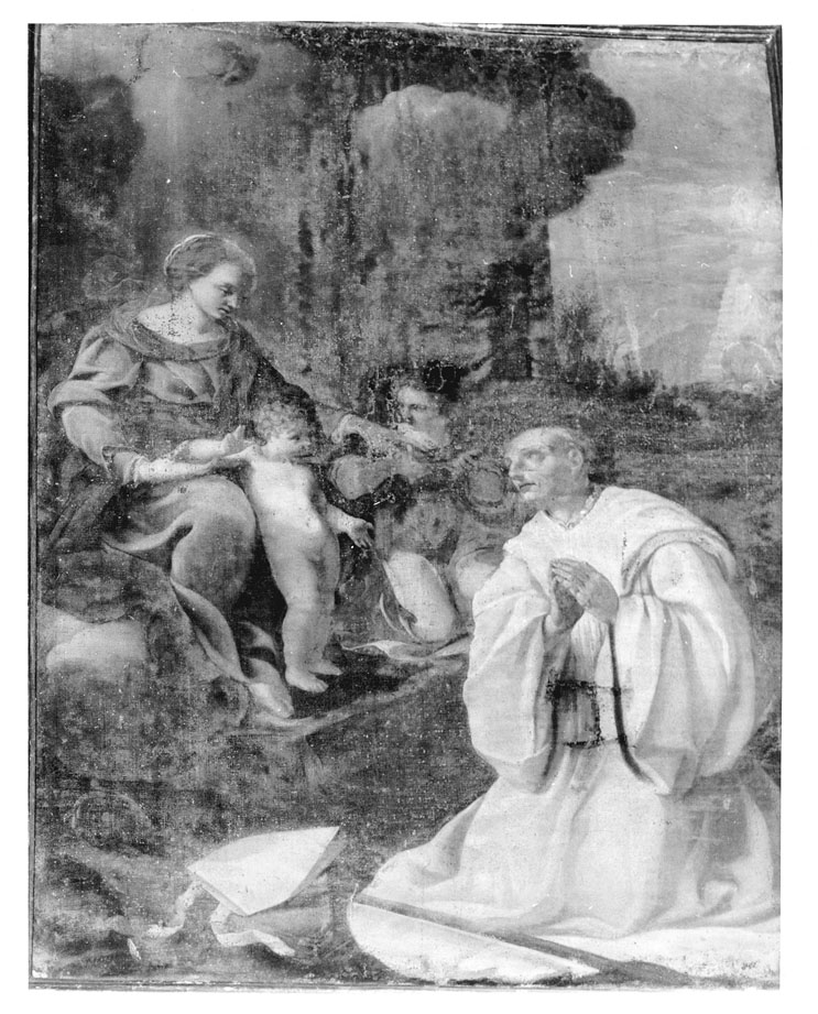 Madonna con Bambino e San Bernardo Tolomei (dipinto) - ambito marchigiano (sec. XVIII)