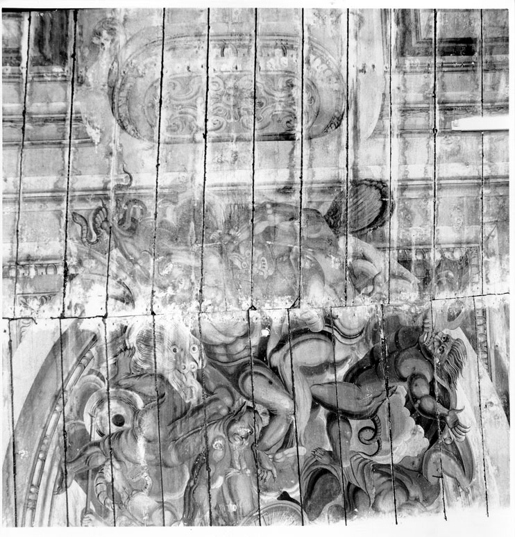 trionfo di San Michele Arcangelo e Virtù Cardinali (dipinto) di Bianconi Domenico (sec. XVIII)