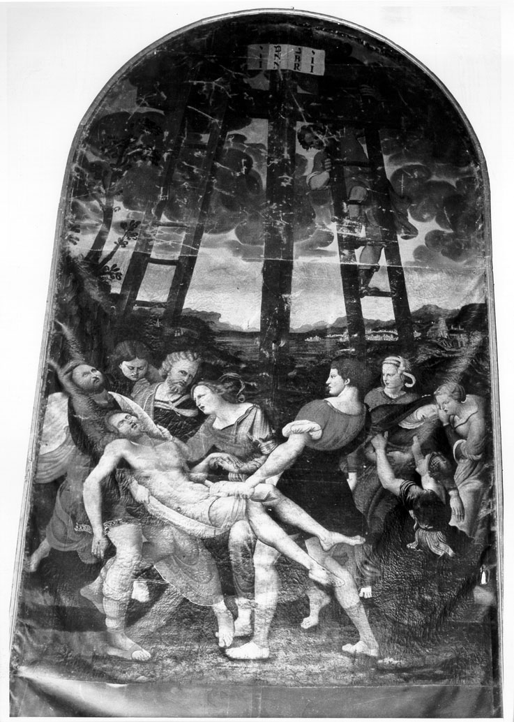deposizione di Cristo dalla croce (dipinto) di Pagani Vincenzo (primo quarto sec. XVI)